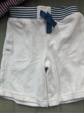 Nautica White Terry Shorts with Blue Striped Waistband